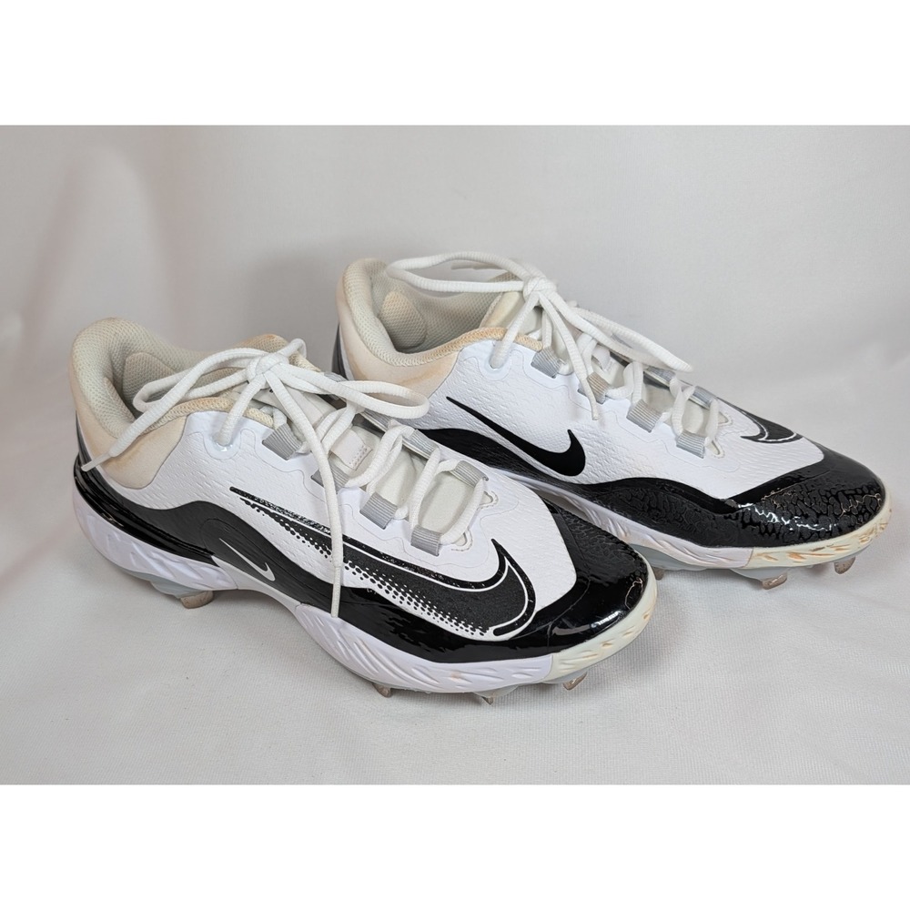 Nike React Vapor Elite 4 Baseball Cleats White Black Mens 8.5 Metal Spikes